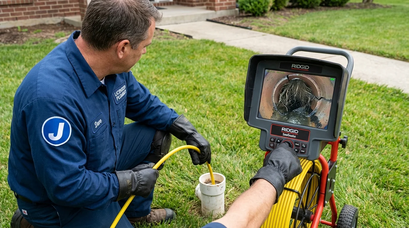 Sewer camera inspection being performed by Johns Plumbing LLC in Milford